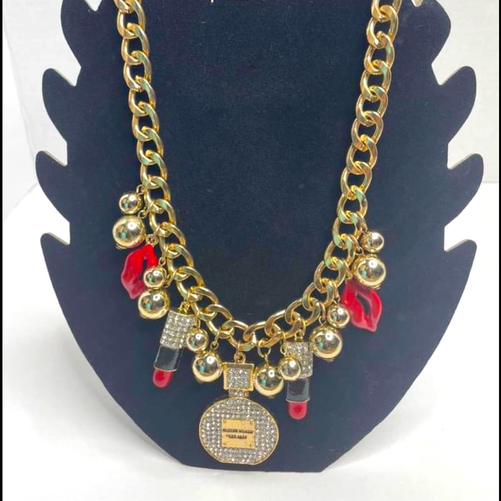 Gold charm necklace